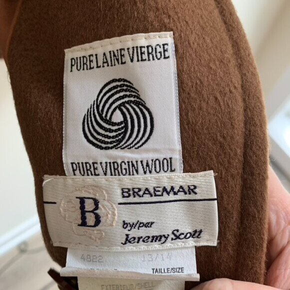 Vintage 90s Women's Braemar Jeremy Scott Pea Wool Coat Double Breasted Buttons - Picture 11 of 15